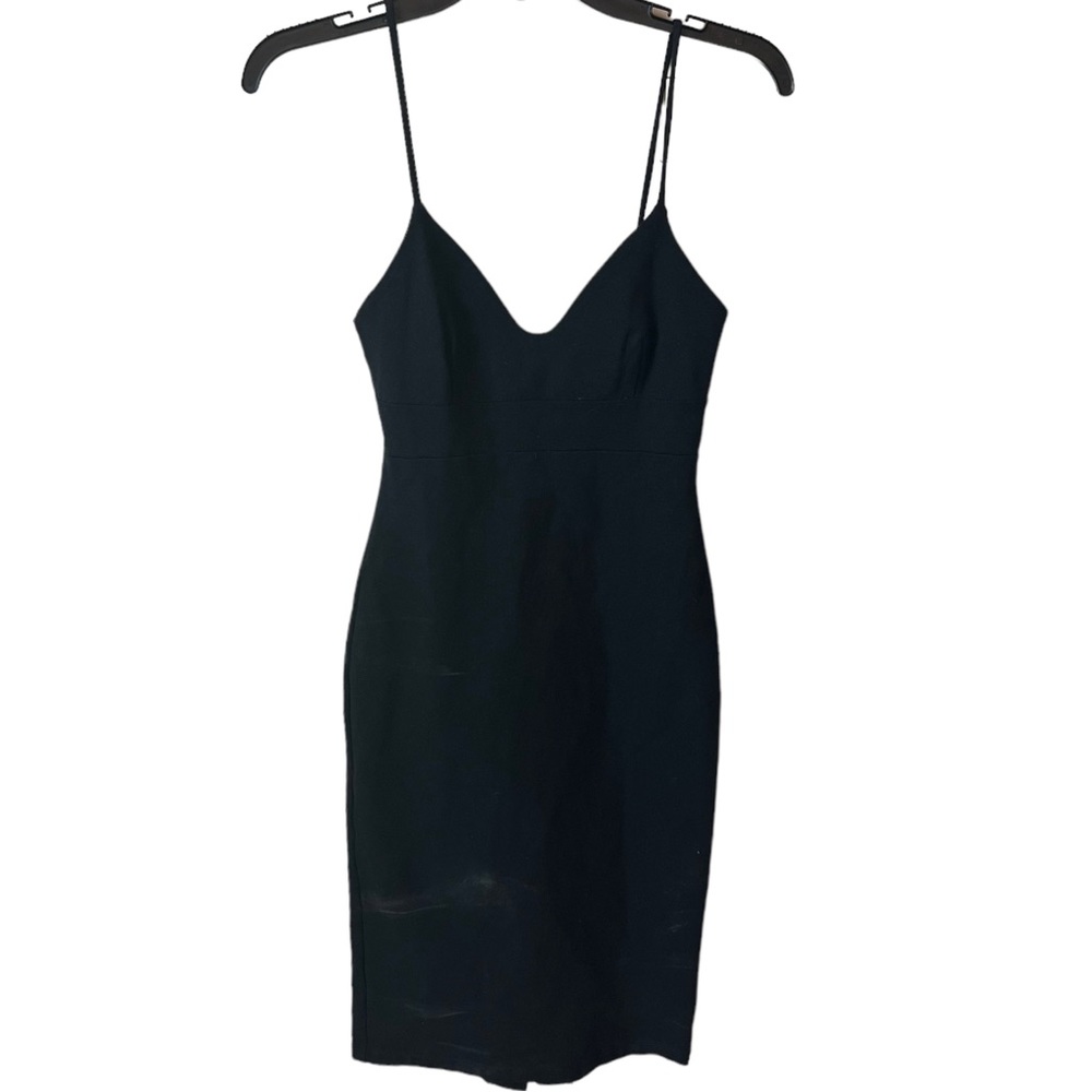 Lulus Sass and Class Black Sleeveless Bodycon Dress Corset Like Chest Strappy